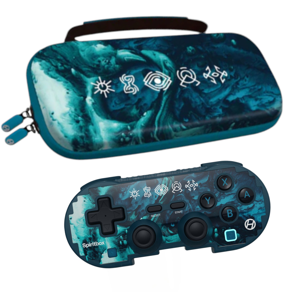 Offizieller Spiritbox Pixel Art Bluetooth Controller + Case Eternal Blue [Hyperkin]