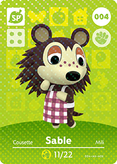 Animal Crossing Amiibokarte 004 Sina/Sable - Serie 1