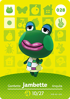 Animal Crossing Amiibokarte 028 Jeanette/Jambette - Serie 1