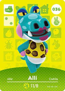 Animal Crossing Amiibokarte 036 Ali/Alli - Serie 1