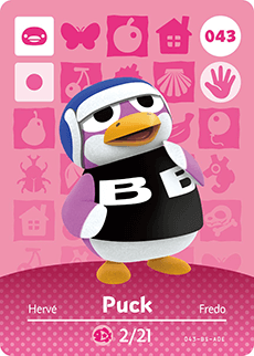 Animal Crossing Amiibokarte 043 Puck/Puck - Serie 1