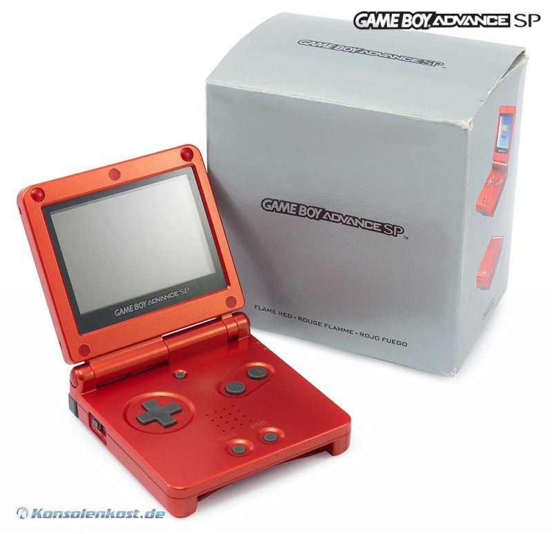 Konsole GBA SP rot Flame Red + Netzteil (US)