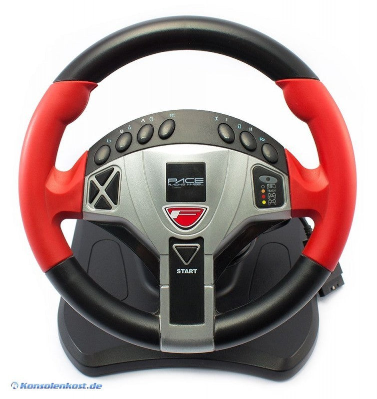 Lenkrad / Racing / Steering Wheel mit Pedale rot-silber-schwarz [Pace]