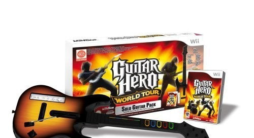 Gitarre / Guitar Hero Controller + Spiel World Tour