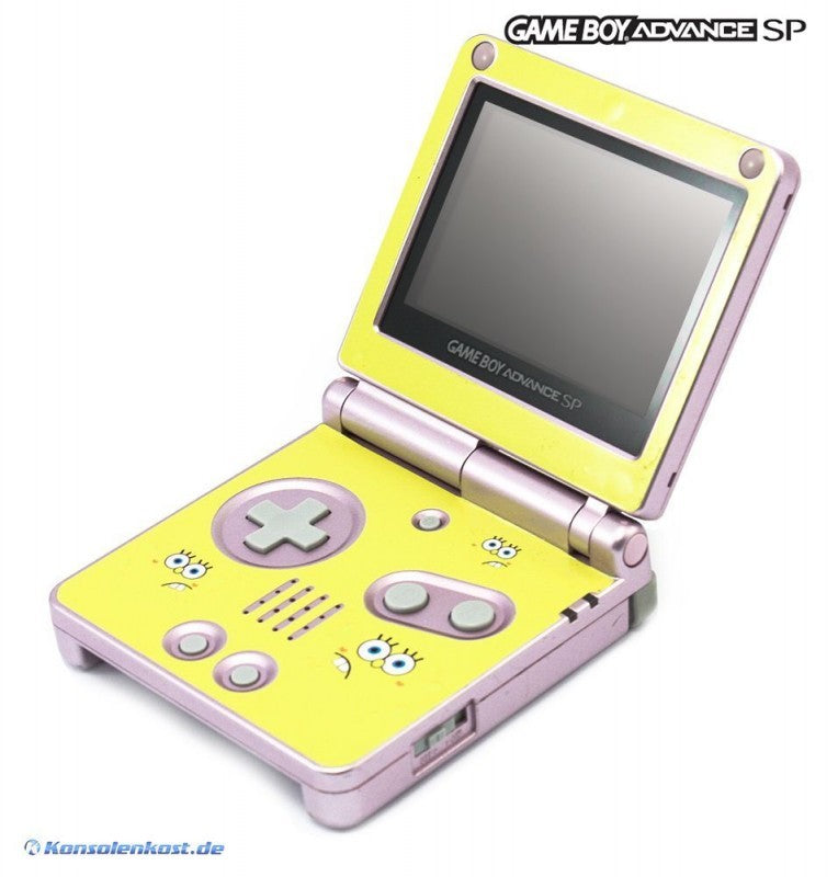 Konsole GBA SP inkl. Netzteil pink Custom Design Spongebob