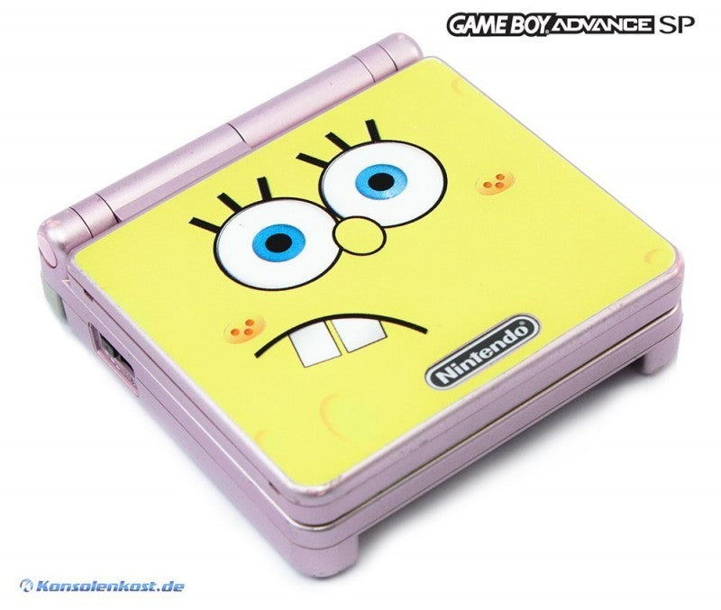 Konsole GBA SP inkl. Netzteil pink Custom Design Spongebob