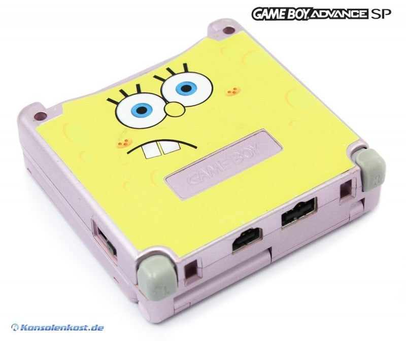 Konsole GBA SP inkl. Netzteil pink Custom Design Spongebob