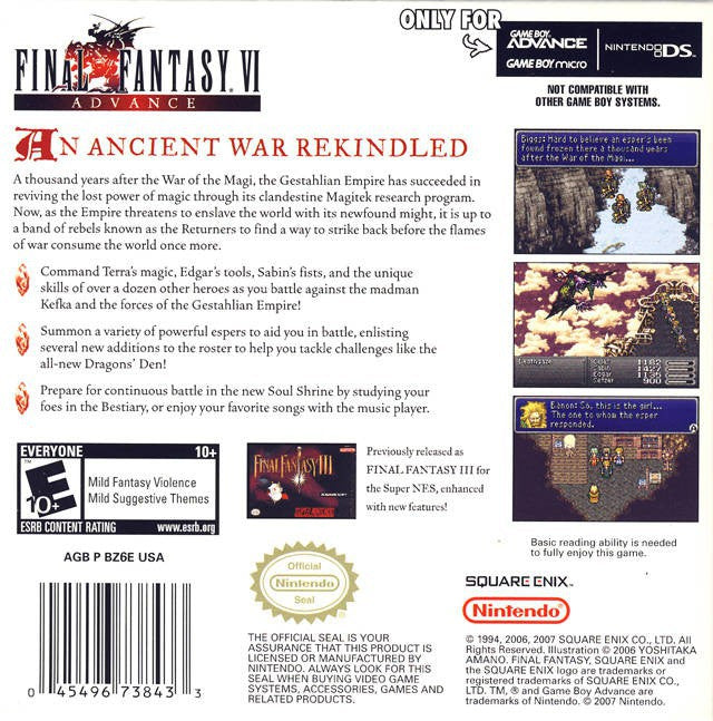 Final Fantasy VI / 6 Advance (US)