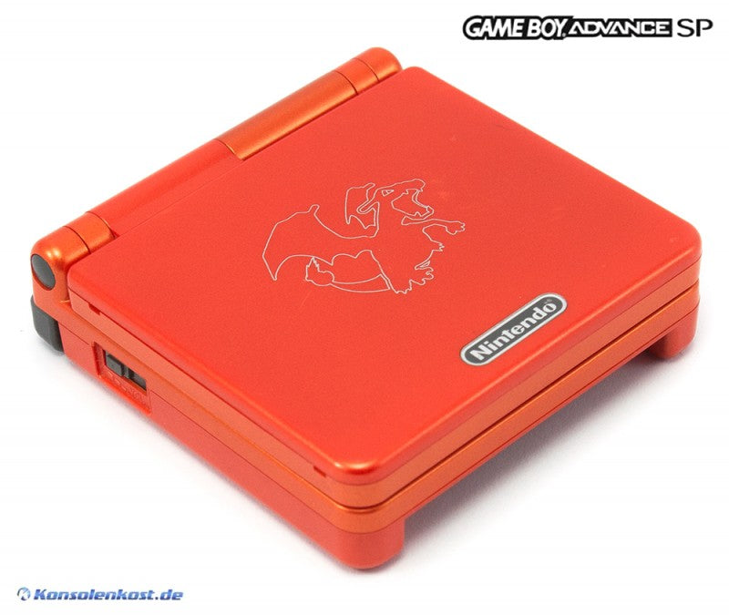 Konsole GBA SP inkl. Netzteil Charizard Fire Red Pokemon Edition — Charizard Fire Red Pokemon Edition