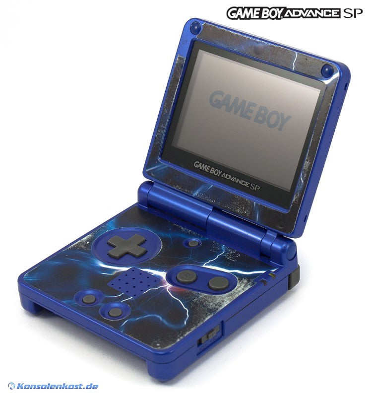Konsole GBA SP inkl. Netzteil blau Custom Thunder