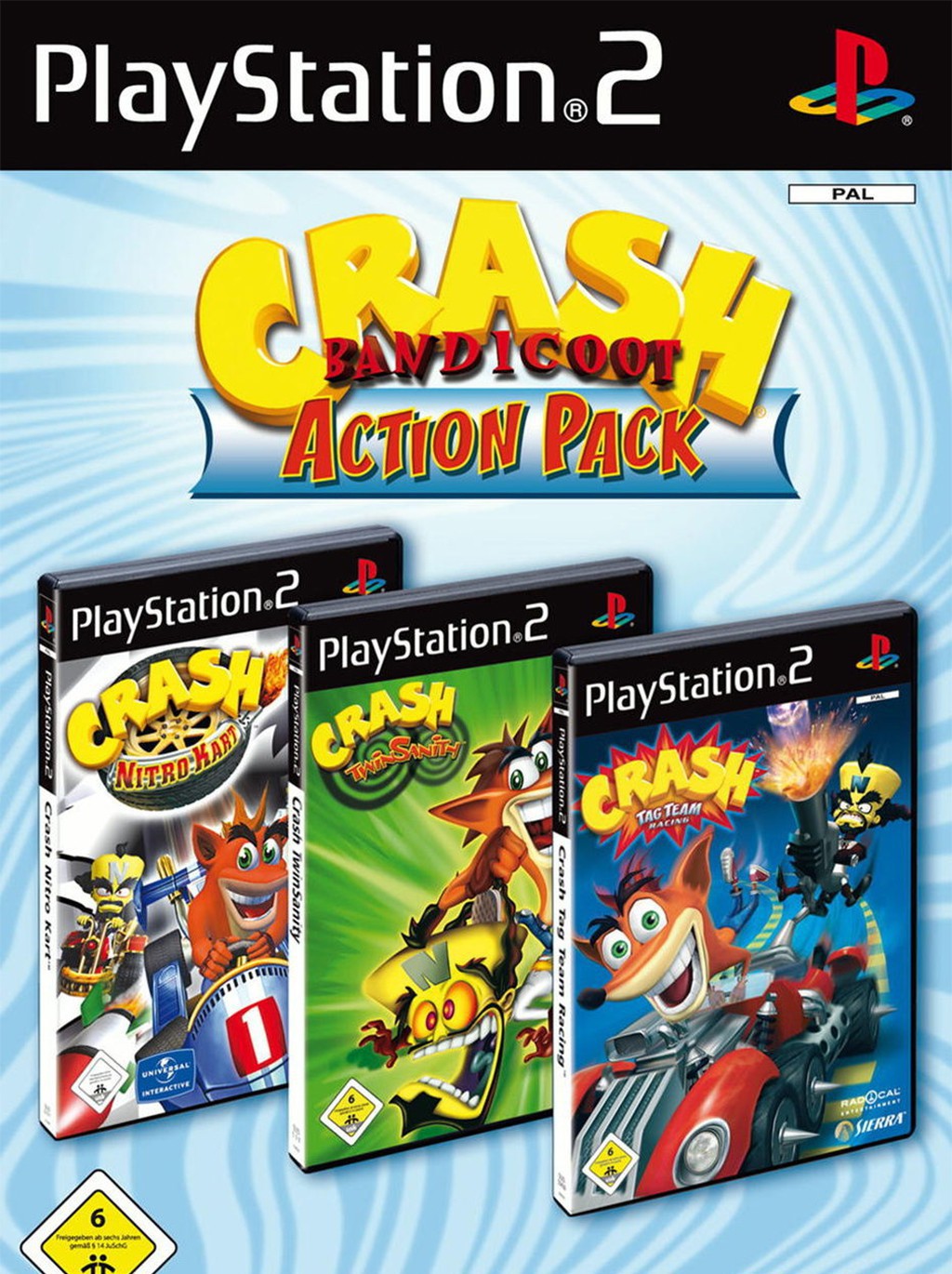 Crash Bandicoot: Action Pack - Nitro Kart, TwinSanity & Tag Team Racing (DE)