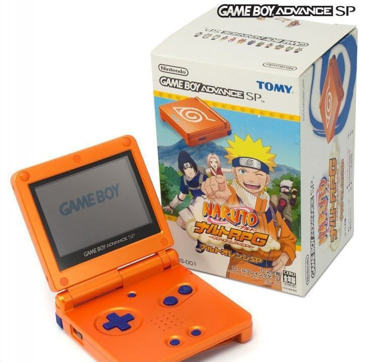 Konsole GBA SP inkl. Netzteil & Naruto RPG Naruto (JP) — Limited Edition
