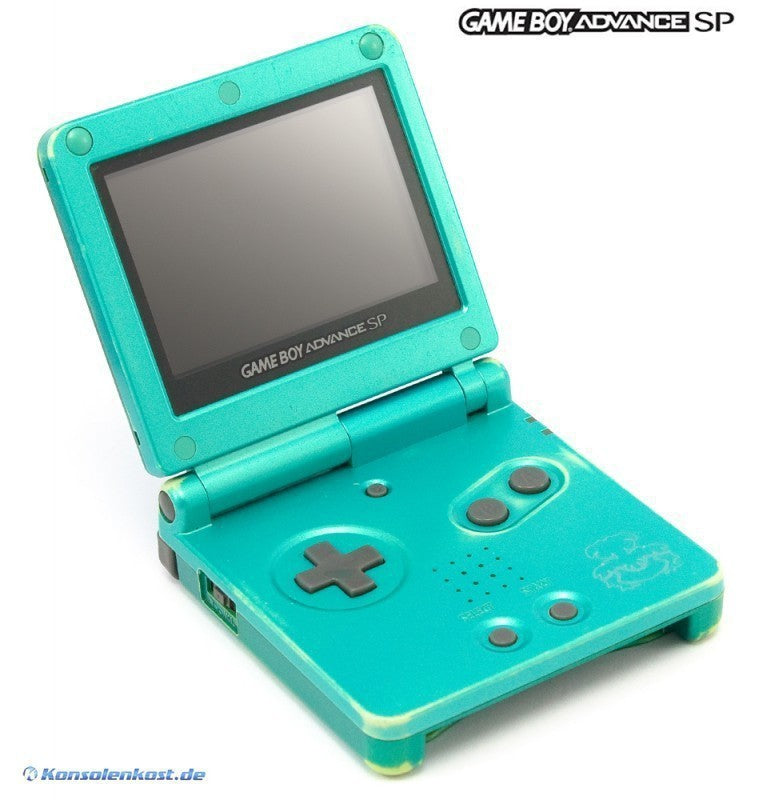Konsole GBA SP inkl. Netzteil Leaf Green Venusaur Pokemon Center Edition