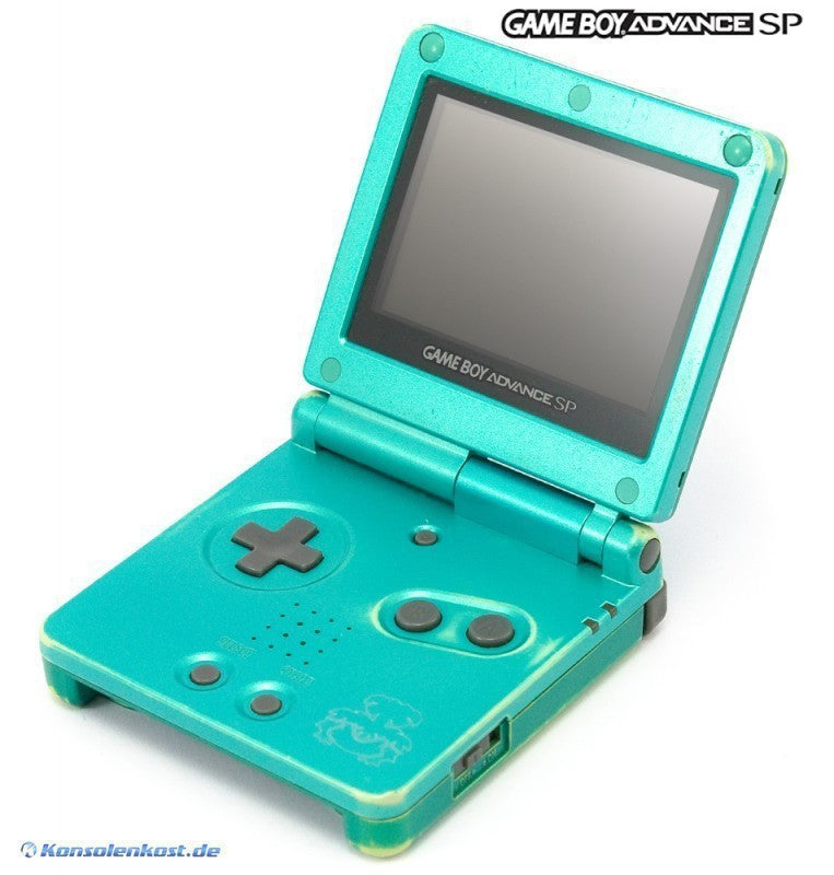 Konsole GBA SP inkl. Netzteil Leaf Green Venusaur Pokemon Center Edition