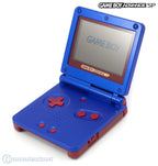 Konsole GBA SP inkl. Netzteil Custom Case Mod blau-rot