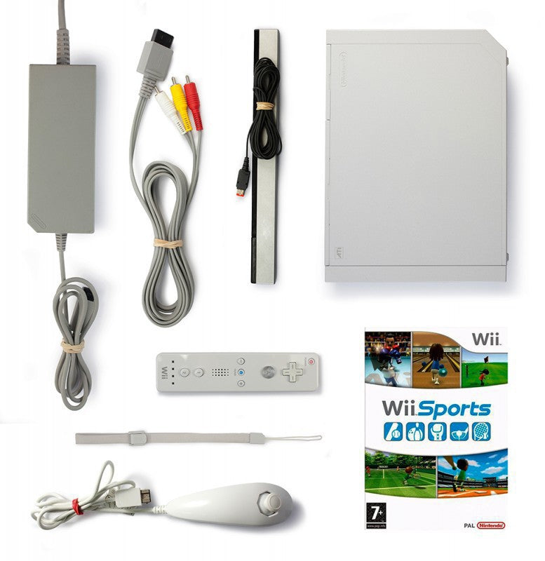 Konsole + Wii Sports + Original Remote + Zubehör weiß Sports Pak