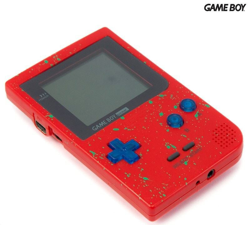 Konsole Custom Case rot-grün + Backlight rot