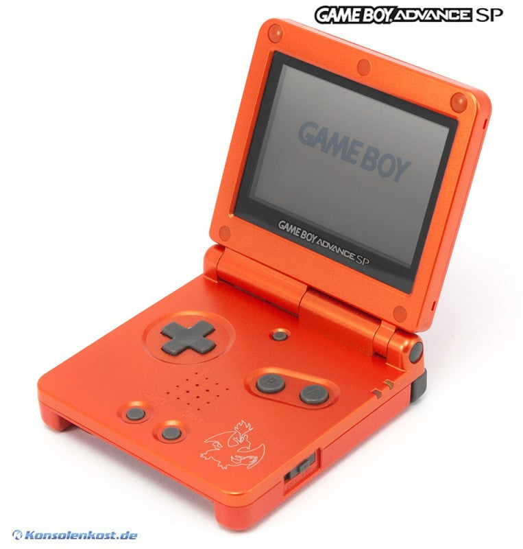 Konsole GBA SP inkl. Netzteil Charizard Fire Red Pokemon Edition — Charizard Fire Red Pokemon Edition