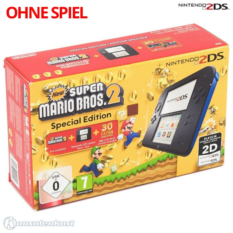Konsole schwarz-blau Mario Bros. 2 Edition + Netzteil — schwarz-blau Mario Bros. 2 Edition