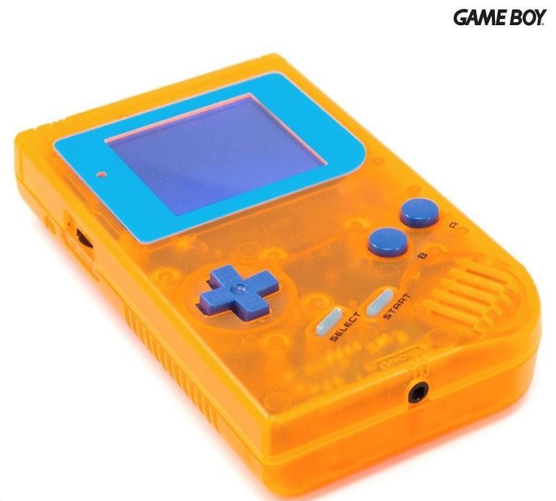 Konsole Classic DMG-01 Custom Case Crazy Orange + Backlight blau