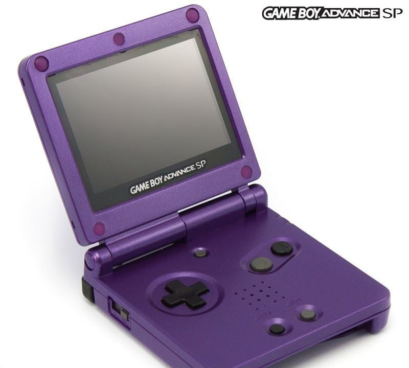 Konsole GBA SP inkl. Netzteil Custom Case metallic-lila AGS-101