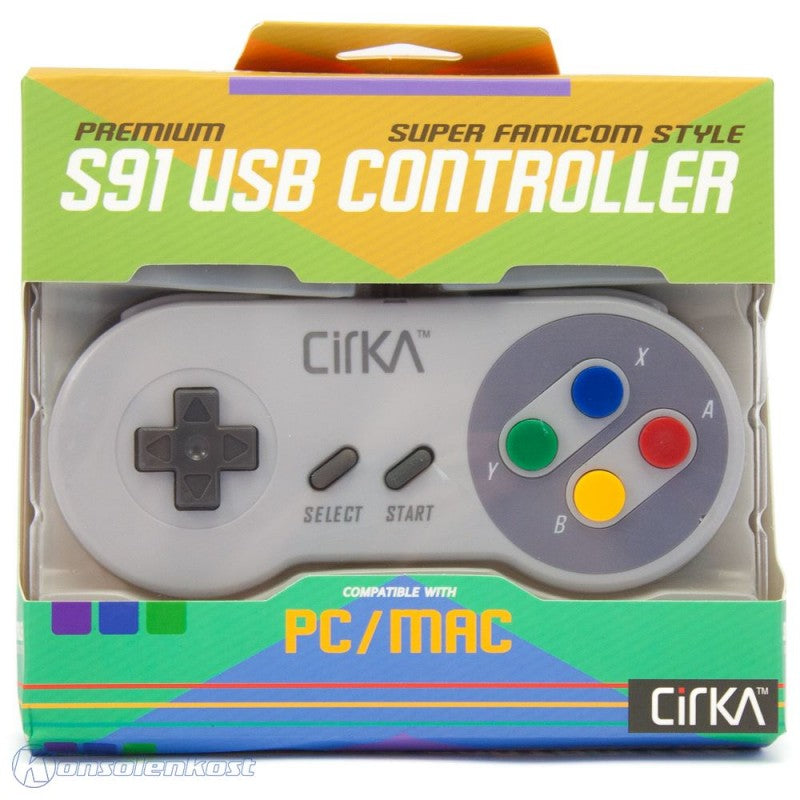 USB Controller / Pad grau SNES Classic PAL Design [CirKa]