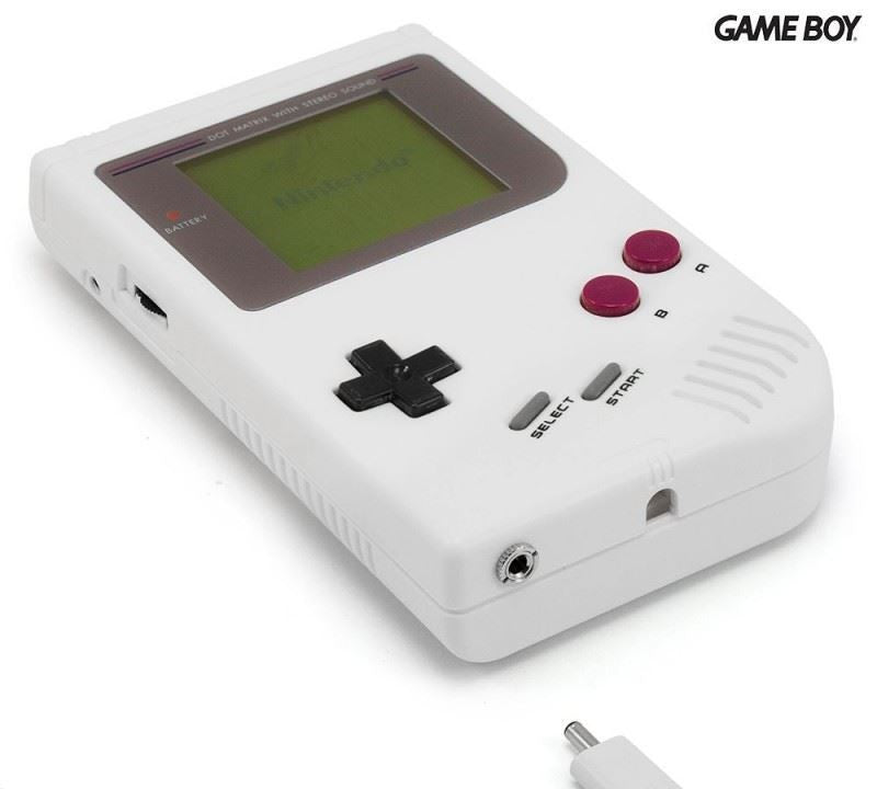 Konsole Classic DMG-01 grau + Chip Tune + Backlight grün + Mini USB Adapter