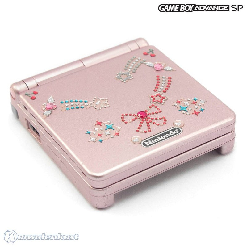 Konsole GBA SP inkl. Netzteil pink Custom Case Mod Glitter Star