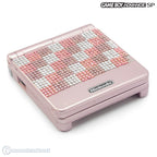 Konsole GBA SP inkl. Netzteil pink Custom Case Mod Glitter Chess