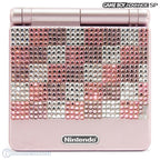 Konsole GBA SP inkl. Netzteil pink Custom Case Mod Glitter Chess