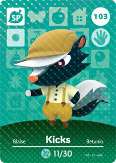 Animal Crossing Amiibokarte 103 Schubert/Kicks - Serie 2
