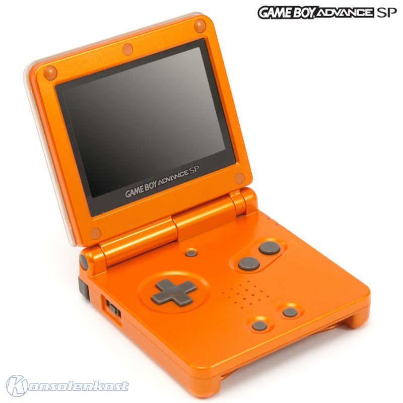Konsole GBA SP Torchic Orange Pokemon Center + Faceplate + Netzteil