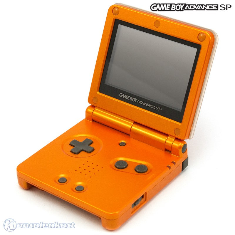 Konsole GBA SP Torchic Orange Pokemon Center + Faceplate + Netzteil
