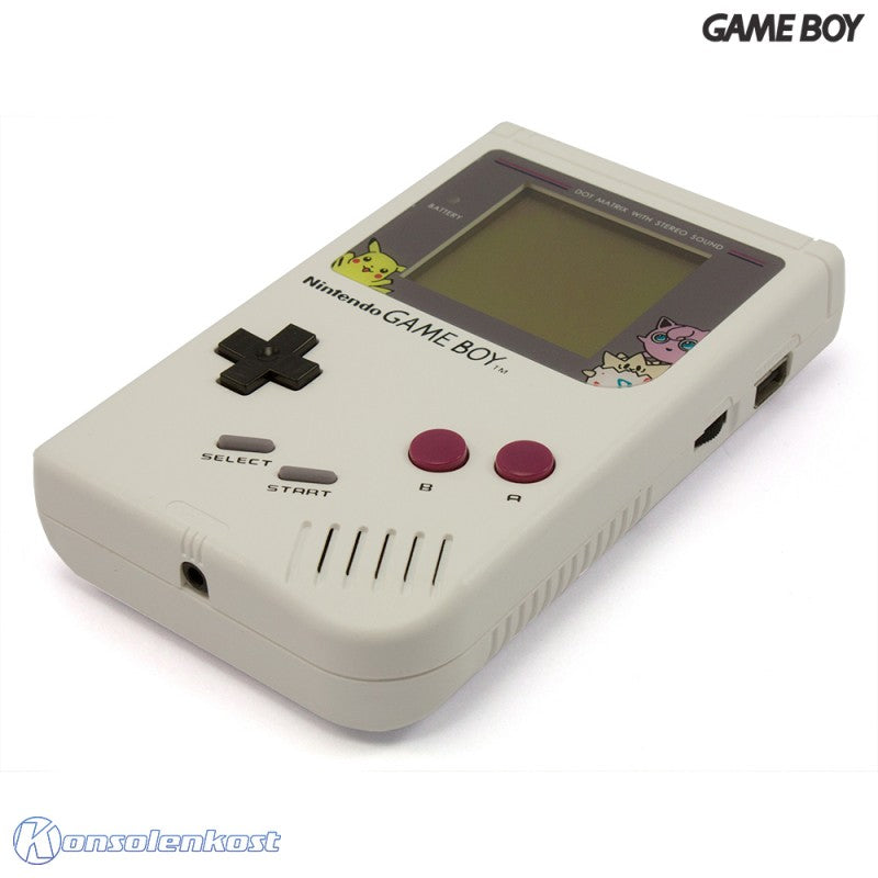 Konsole Classic DMG-01 Custom Case weiß + Pokemon Display