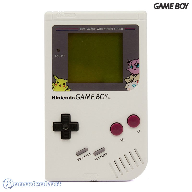Konsole Classic DMG-01 Custom Case weiß + Pokemon Display