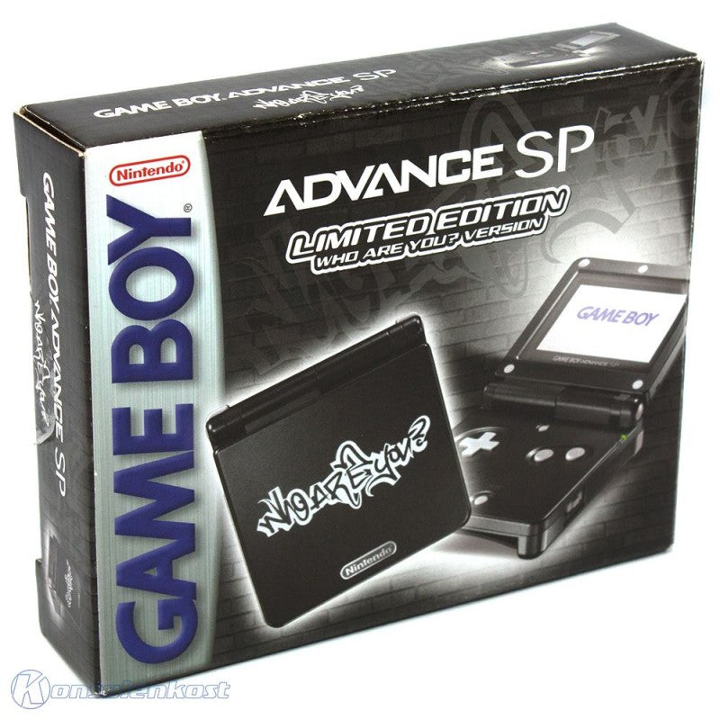 Konsole GBA SP schwarz Who Are You Edition + Netzteil — schwarz Who Are You Edition