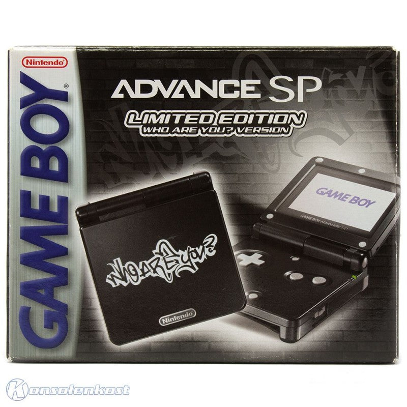 Konsole GBA SP schwarz Who Are You Edition + Netzteil — schwarz Who Are You Edition