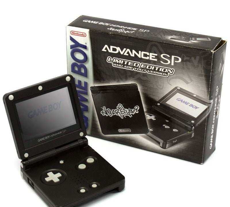 Konsole GBA SP schwarz Who Are You Edition + Netzteil — schwarz Who Are You Edition
