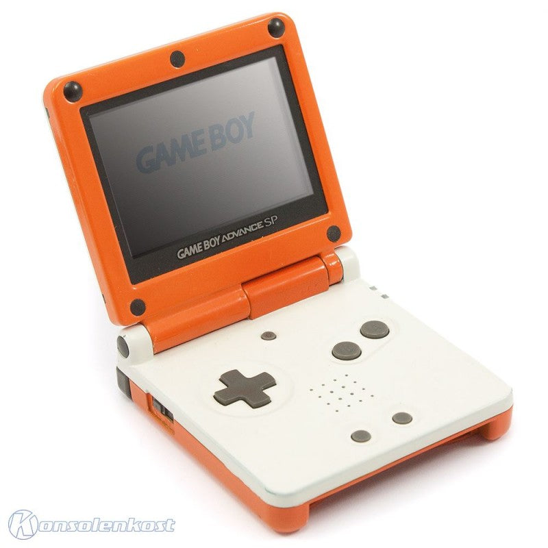 Konsole GBA SP Custom Case weiß-orange + Netzteil