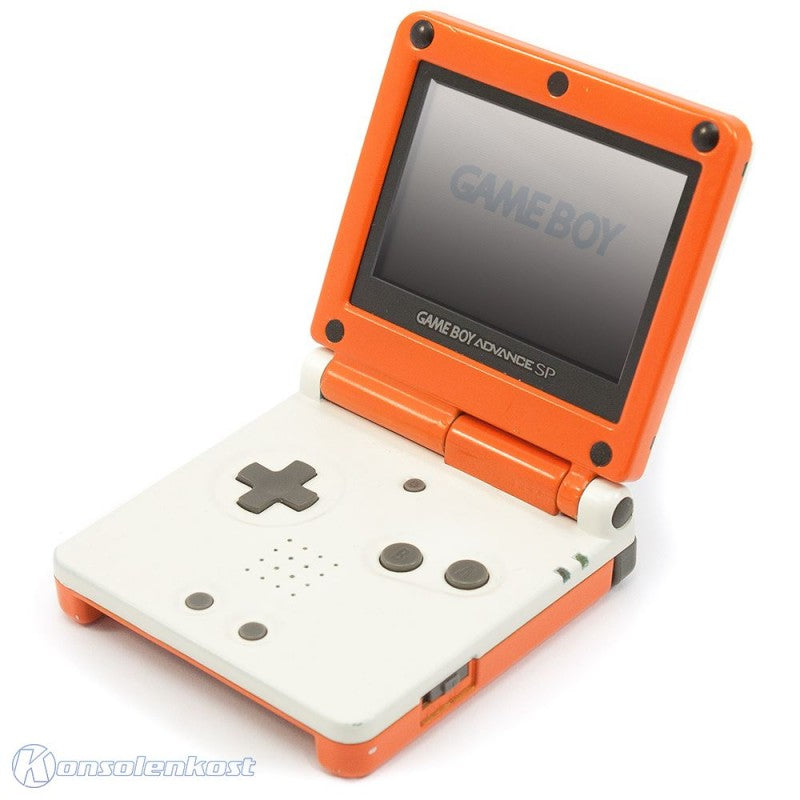 Konsole GBA SP Custom Case weiß-orange + Netzteil