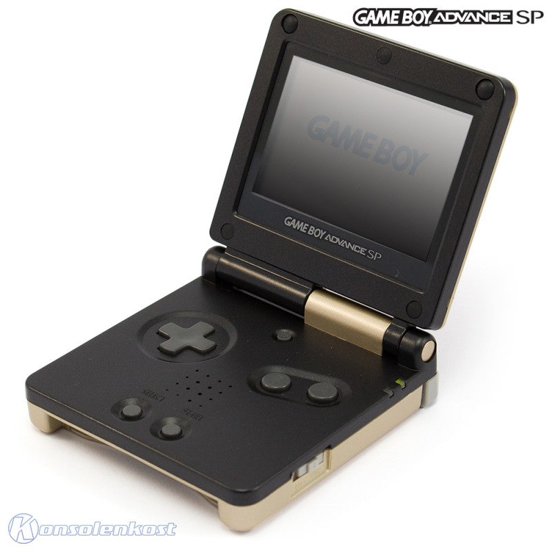 Konsole GBA SP schwarz-gold Custom Mod The Legend of Zelda Triforce