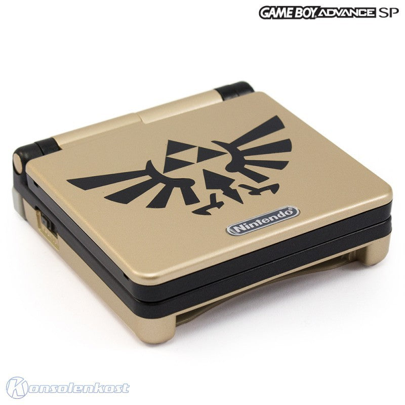 Konsole GBA SP schwarz-gold Custom Mod The Legend of Zelda Triforce