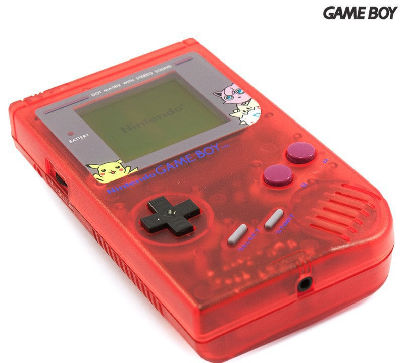 Konsole Classic DMG-01 Custom Case rot-transp. + Pokemon / Pikachu Display