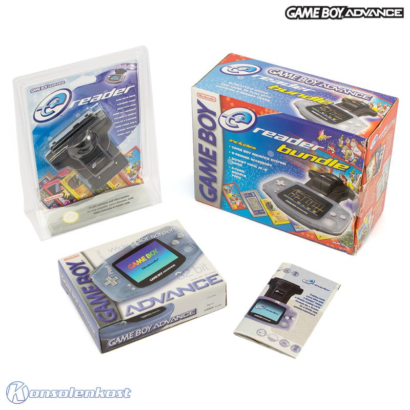 E-Reader Bundle: Konsole GBA Clear Blue Glacier + E-Reader + Spiel + Karten