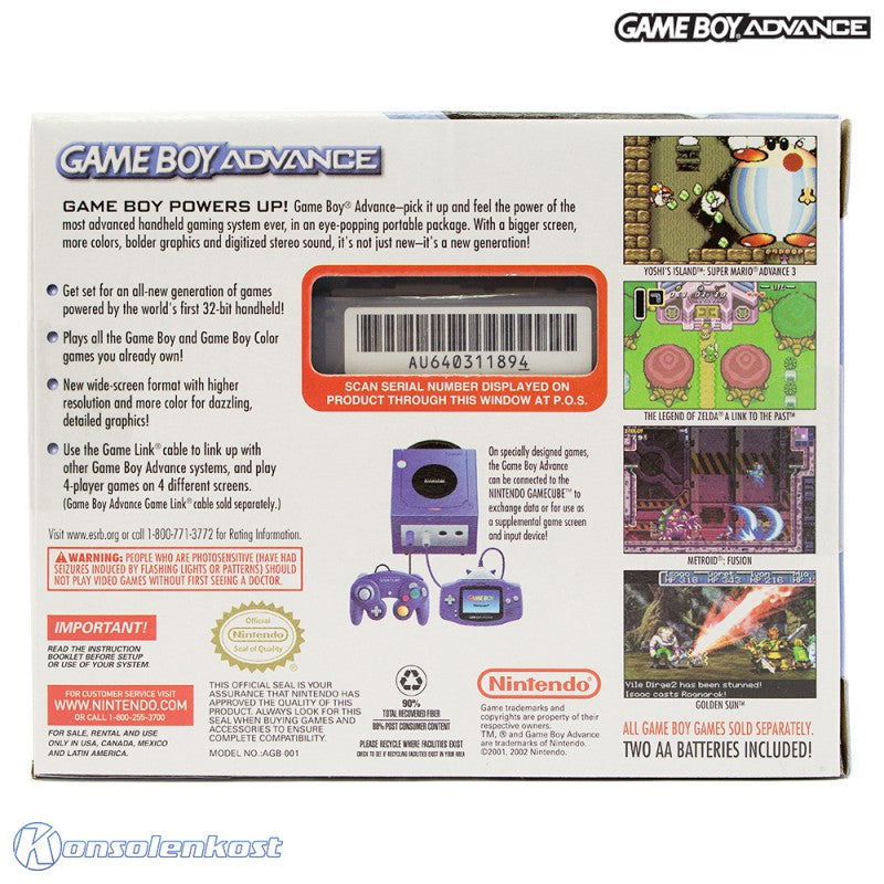 E-Reader Bundle: Konsole GBA Clear Blue Glacier + E-Reader + Spiel + Karten