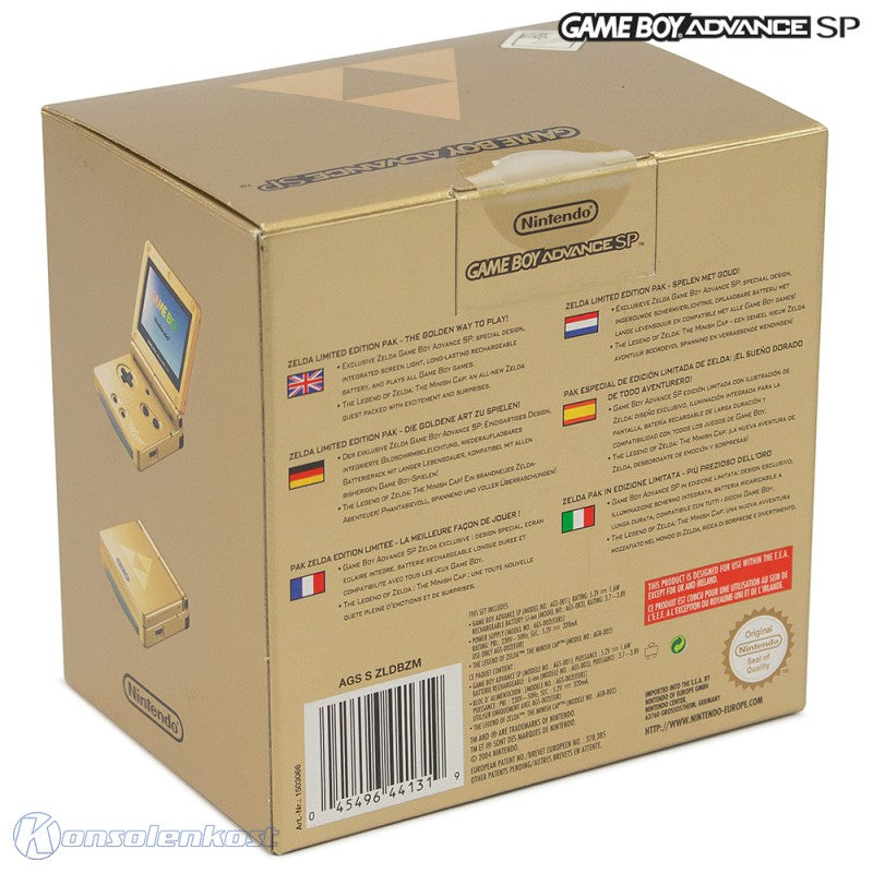 Konsole GBA SP Zelda + Zelda + Netzteil — Limited Edition
