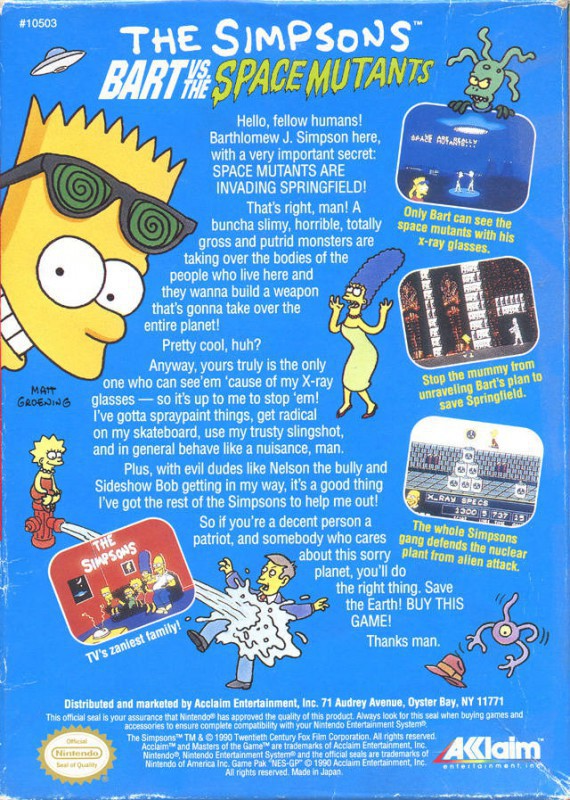 The Simpsons: Bart vs. The Space Mutants (US)