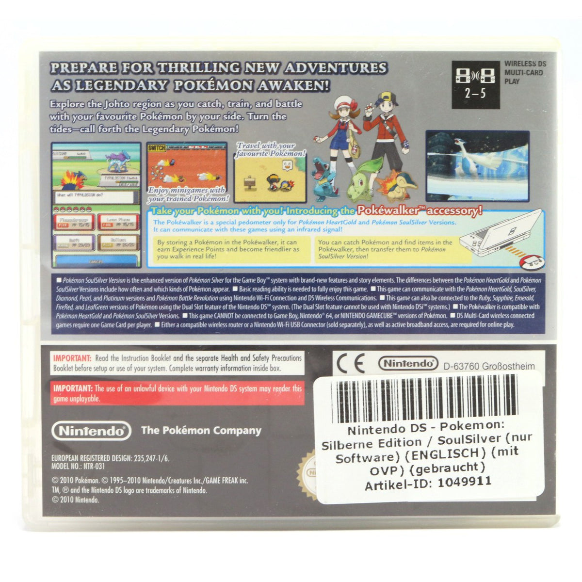 Pokemon: Silberne Edition SoulSilver (GB)