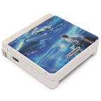 Konsole GBA SP Pearl White Custom Case Flying Whale Island Design