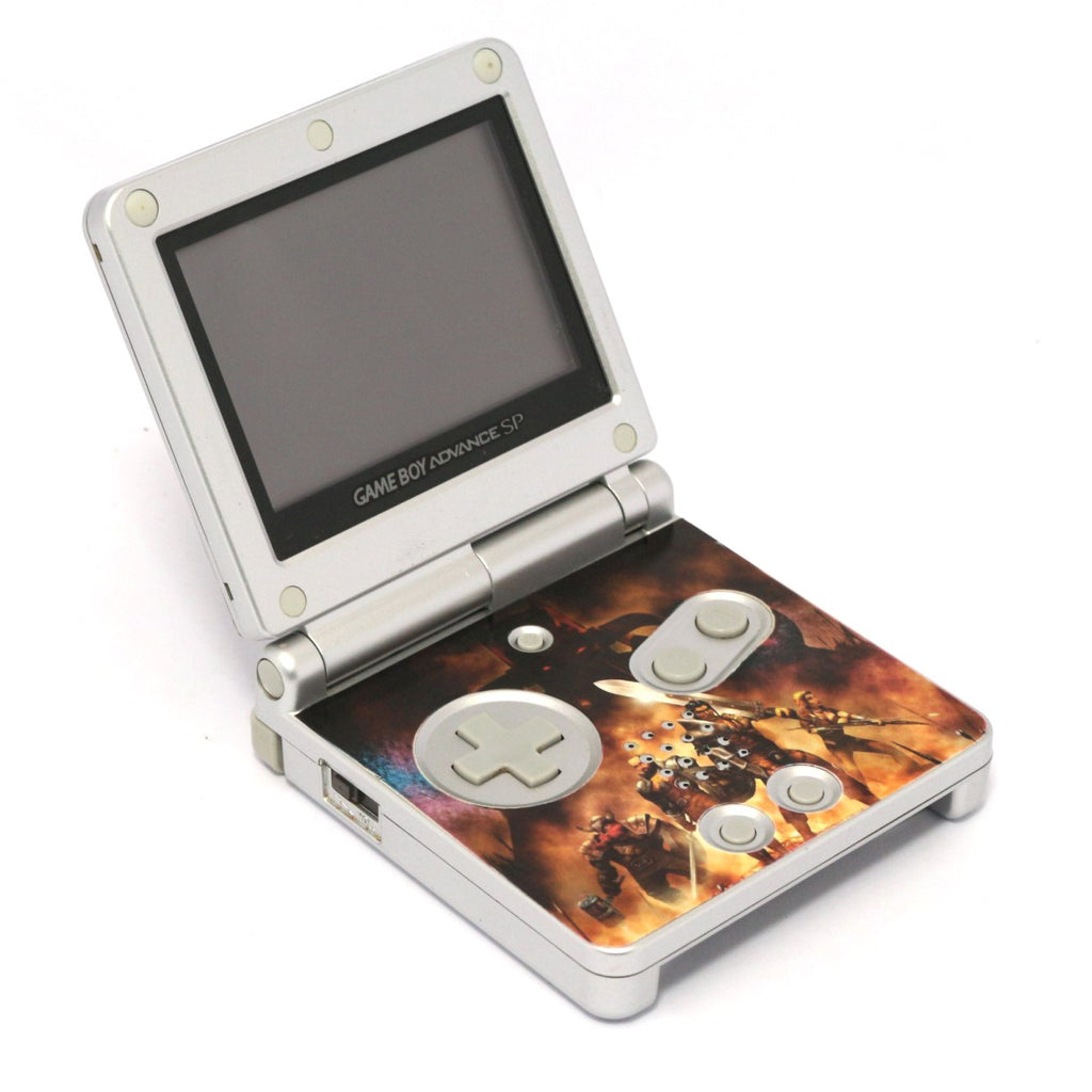 Konsole GBA SP silber Platinum Warhammer Custom Design